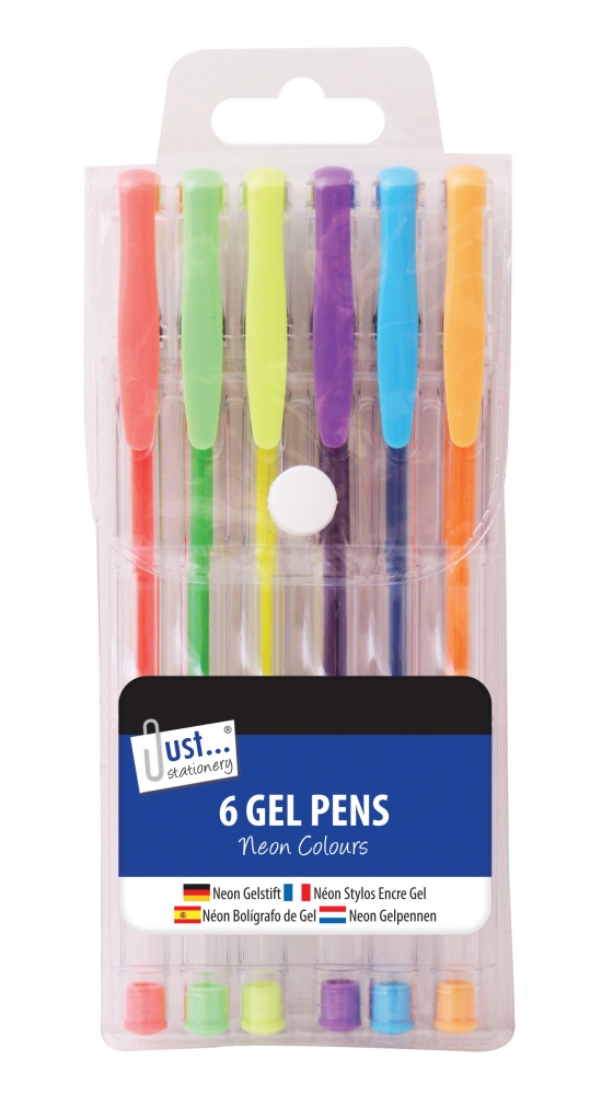 6 Neon Gel Ink Pens
